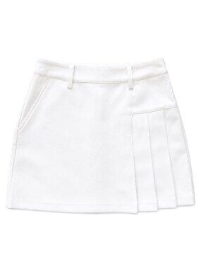 CALLAWAY Japan Golf White Twill Stretch Cute Golfwear Pleated Mini Skirt SS / XS